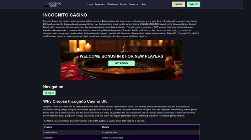 United Kingdom - incognito casino uk